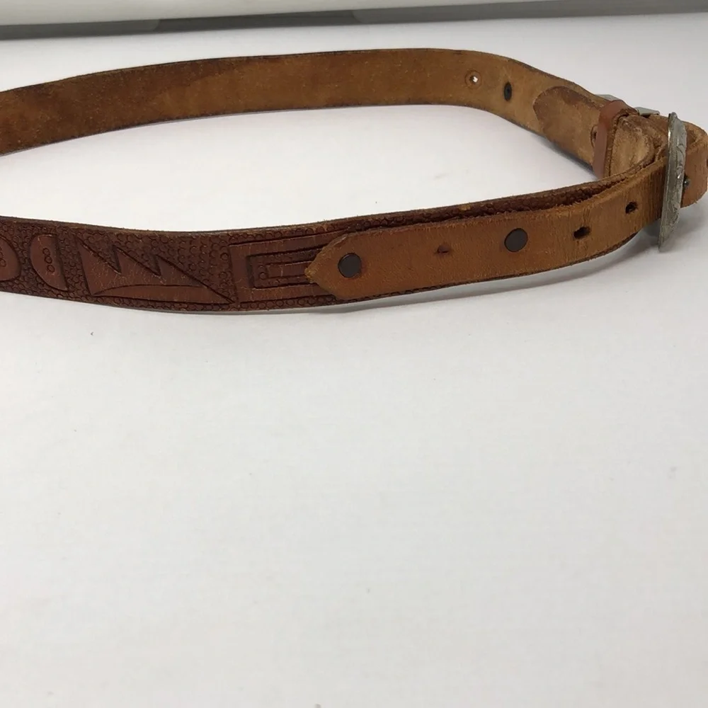 Handcrafted Belt Western Rodeo Tooled Brown Leather
